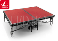 Red Folding Stages Platform Stage Roof Truss With Adjustable Pillars
