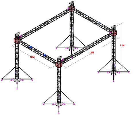 6061 T6 6082 Aluminum Truss System For Event Stage Theater Exhibition