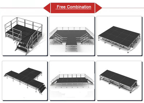 Plataforma de escenario de aluminio durable personalizable y conveniente para espectáculos y exposiciones